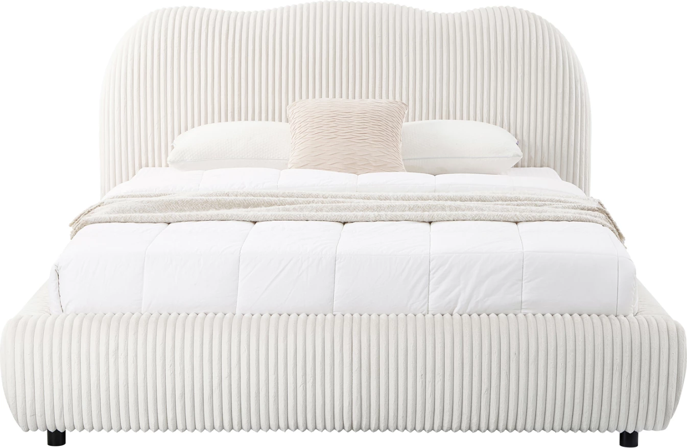 Krevat dopio me hapësirë për depo, material leshi sintetik, bezhë, KALLY FH729.03, dyshek 160x200cm