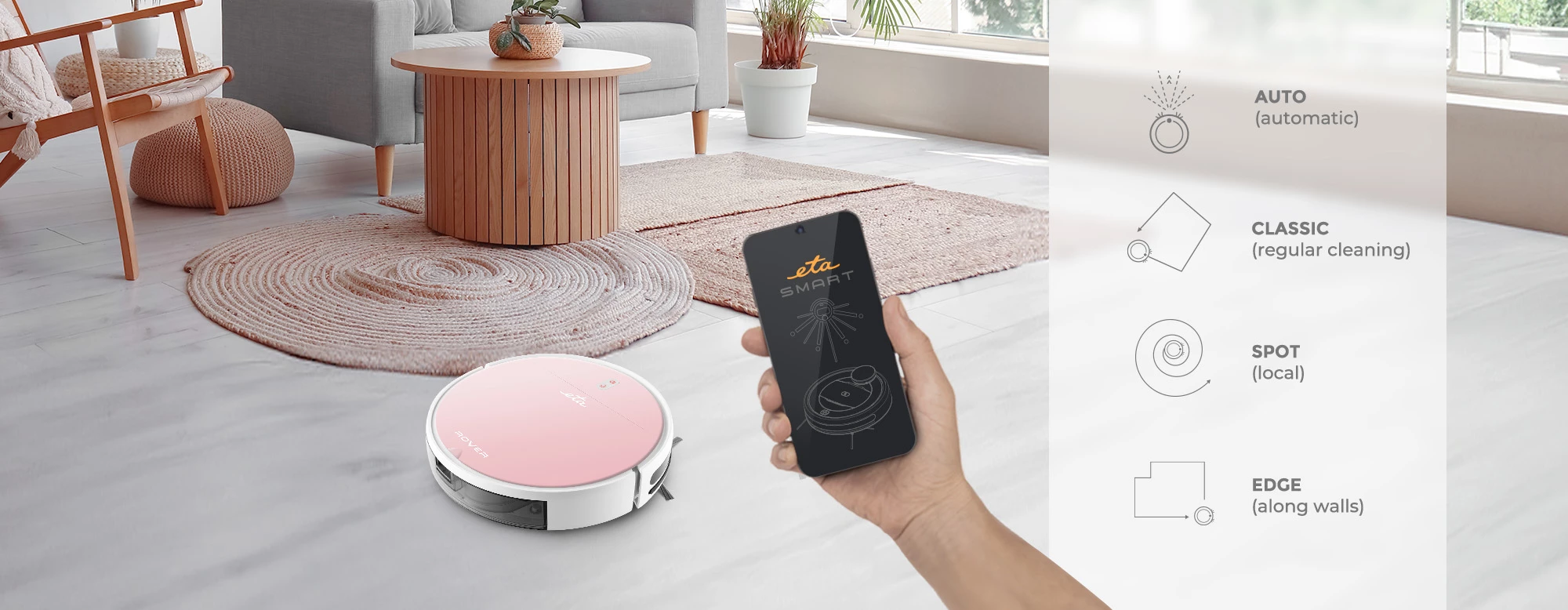 Fshesë Robotike ETA ROVER 124890030 (Pembe)