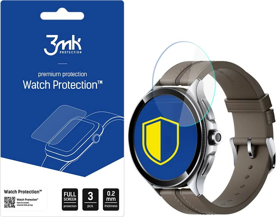 Xham mbrojtës për orë Xiaomi Watch 2 Pro, 3mk Protection FlexibleGlass Lite, Transparent, 3 copë