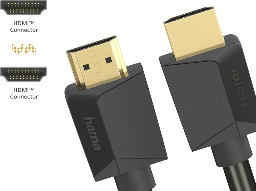 Kabllo HDMI Hama 2.1 Ultra High Speed, 1m, E zezë