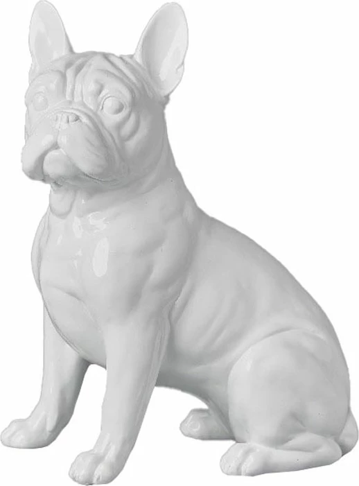 Dekor qeni BLANCO, rrëshirë, ngjyrë e bardhë me shkëlqim, 19.2x10.8x24.6cm