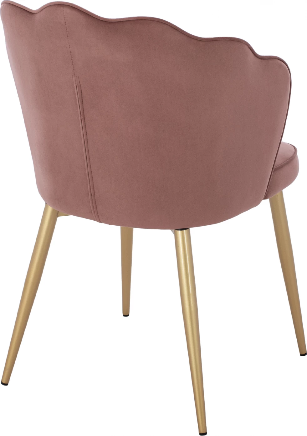 Karrige FH8737.02 kadife ngjyrë mollë e kalbur me kornizë metali ngjyrë ari 48x48x85 cm, set prej 2 copë