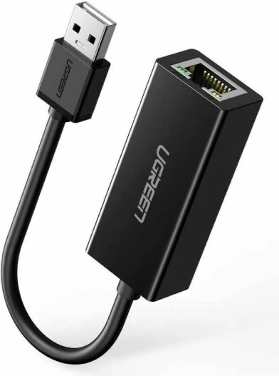 Adapter Ethernet USB-A 2.0 UGREEN 20254 RJ45 10/100Mbps, i zi, në kuti