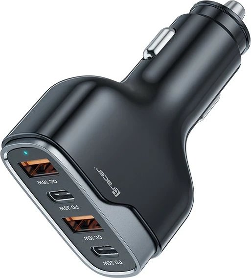 Karikues veture Tracer QuickCharger 60W, 2x USB-C, 2x USB-A, Power Delivery, i përshtatshëm për Apple
