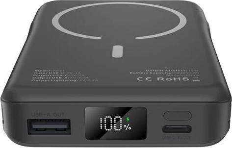 Power bank Tech-Protect LifeMag PB31, 10000mAh, MagSafe, USB-C/USB-A, kabllo të integruara, e zezë