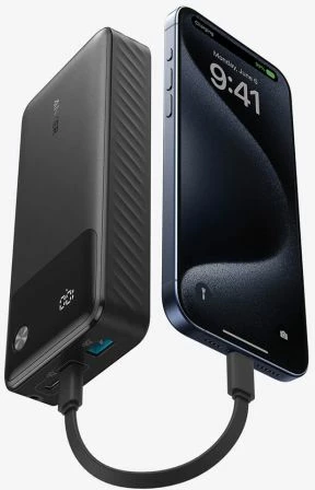 Powerbank Anker A1384G11 20000mAh 30W PD, kabllo USB-C, e zezë