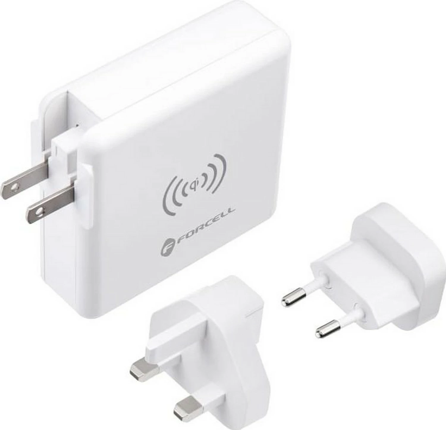 Karikues Forcell F-Energy 4n1 15W, power bank 8000mAh, USB/USB-C, i bardhë