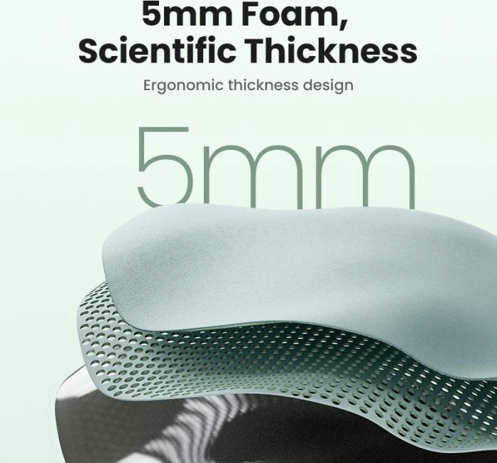 Mauspad ergonomik UGREEN 25243 me mbështetëse kyçi, 220x245mm, memory foam, e gjelbër