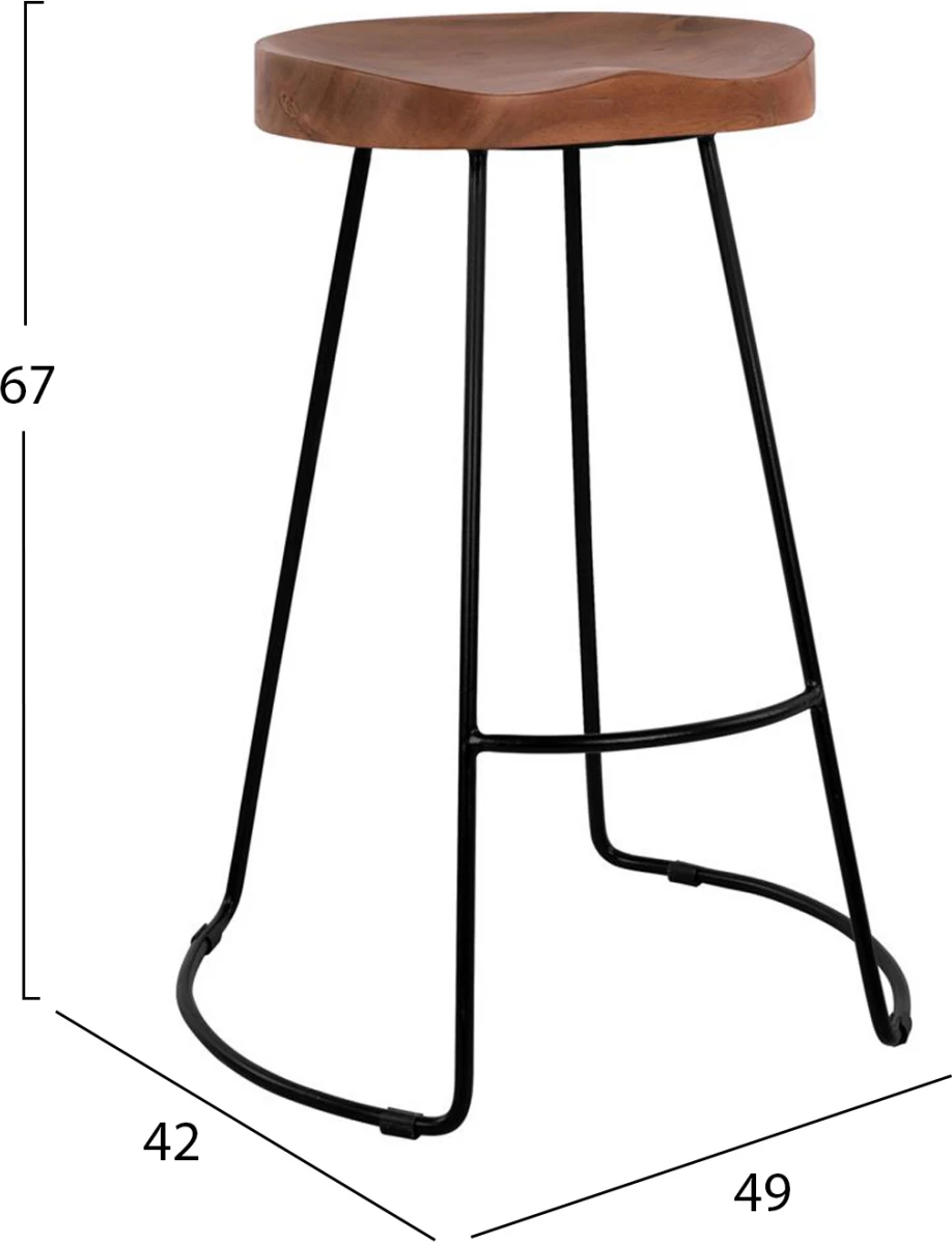 Karrige për bar FH8487.11, dru akacie masiv, pa mbështetëse