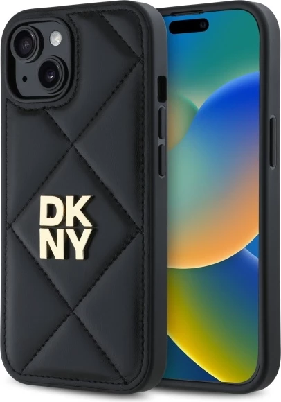 Mbështjellës DKNY Quilted Stack Logo për iPhone 14, i zi