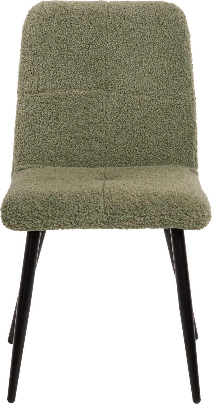 Karrige SHELLY FH8590.03, pëlhurë TEDDY, ngjyrë fistik e gjelbër-këmbë metalike të zeza, 48x64x87H cm., set prej 2 copë