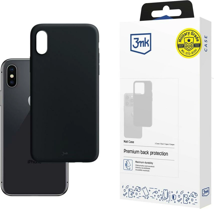 Mbështjellës 3mk Matt Case për iPhone X/XS, i zi