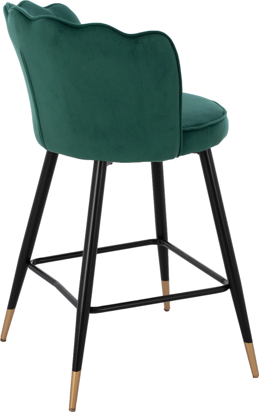 Karrige për bar mesatare, FH8736.03, kadife e gjelbër, kornizë metalike, 50x50x90 cm., set prej 2 copë