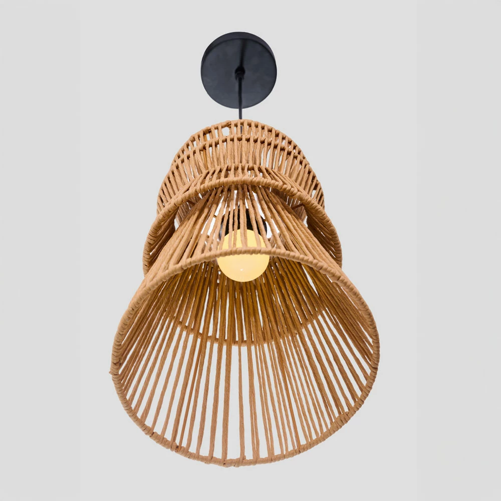 Llambë tavani CLEO, litar kafe, letër, 26.5x38.5cm