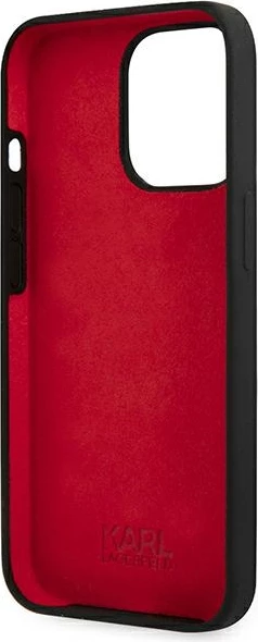 Mbështjellës Karl Lagerfeld KLHCP13XSLMP1K për iPhone 13 Pro Max 6.7", silikon, i zi
