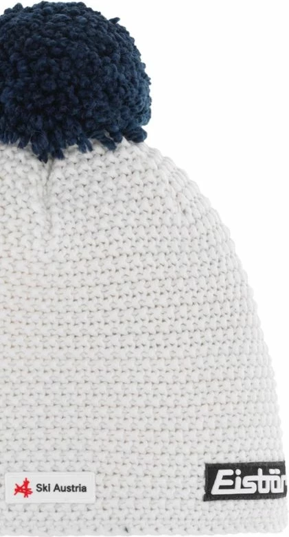 Kapelë pompon Eisbar, bardhë dhe kaltër