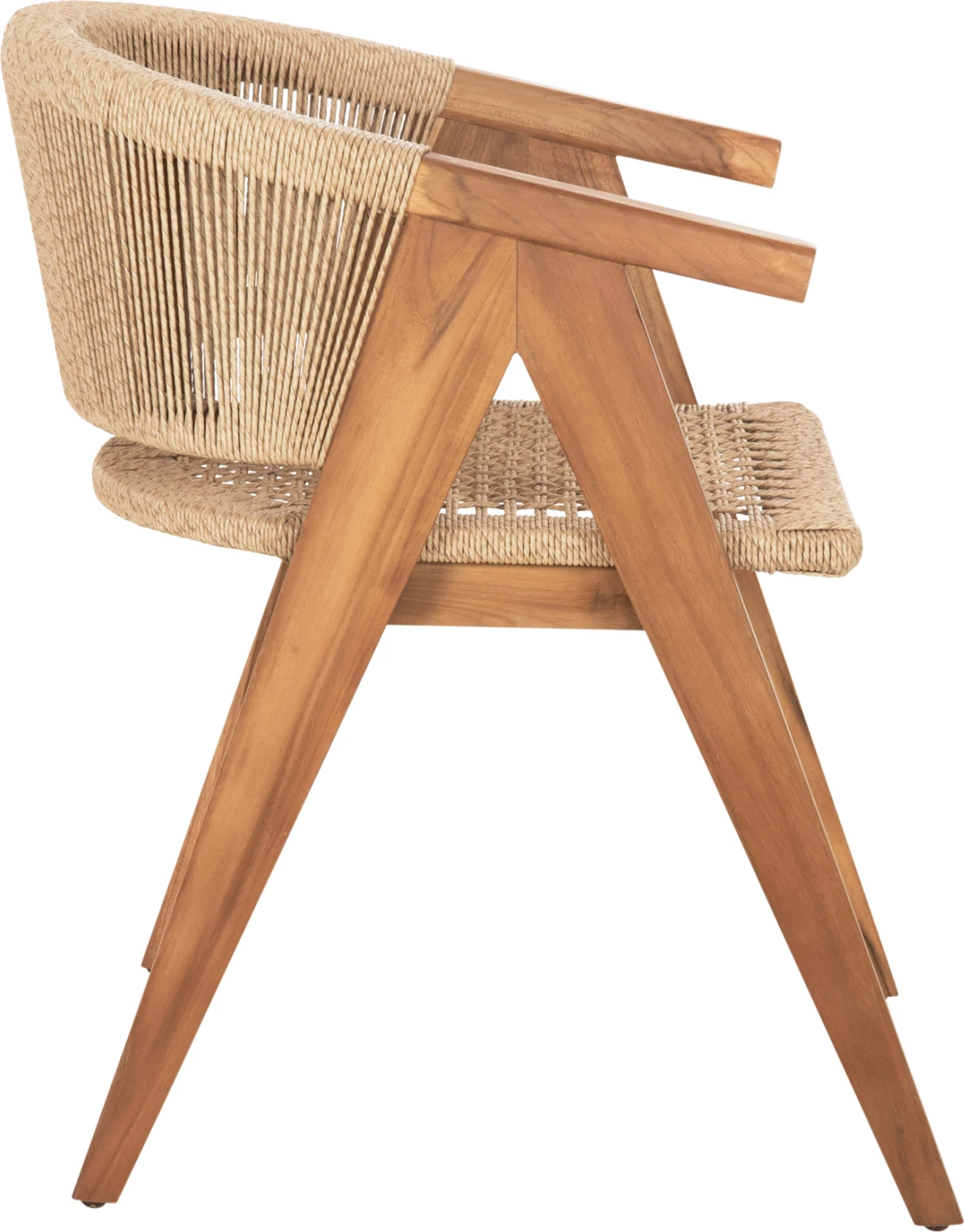 Karrige ngrënieje BRANN, dru tik natyral, litar sintetik, 62x58x77cm