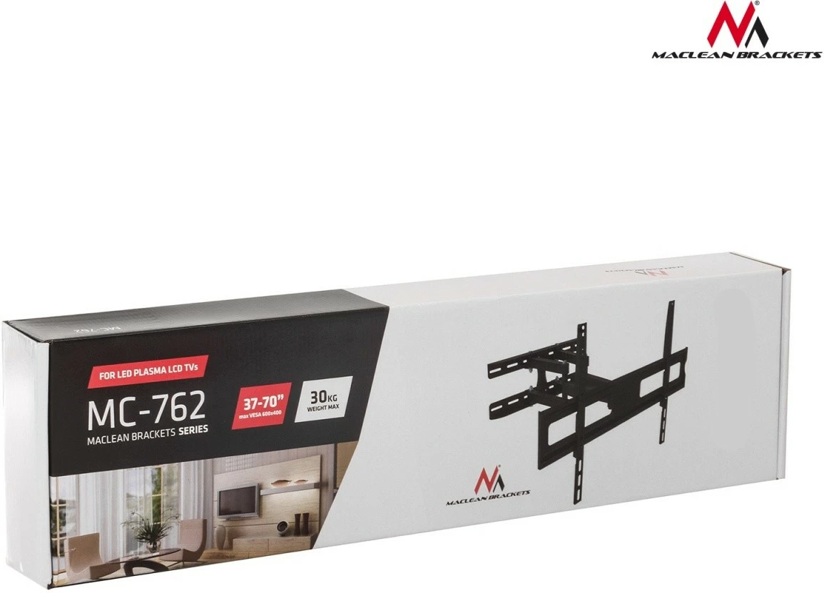 Mbajtëse muri për TV Maclean MC-762, 37-70 inç, metal, e zezë