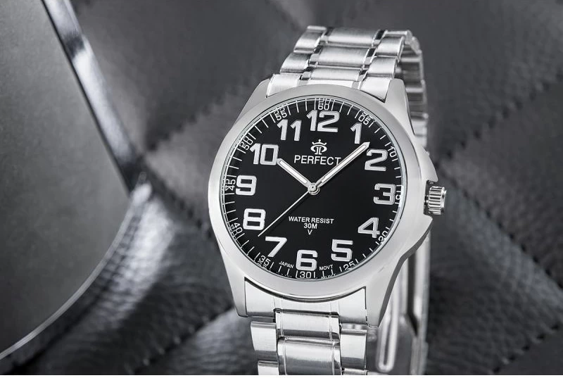 Orë dore për meshkuj PERFECT P012-03, e zezë
