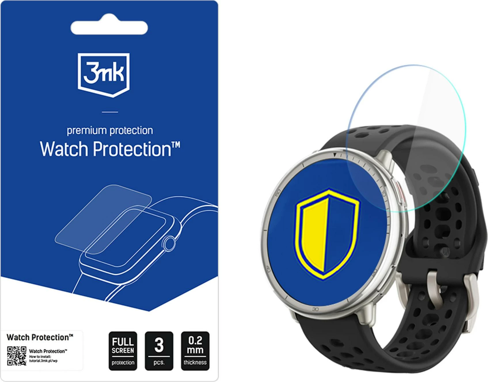 Mbrojtës ekrani për smartwatch 3mk Protection, për Amazfit Active 2, 3 copë