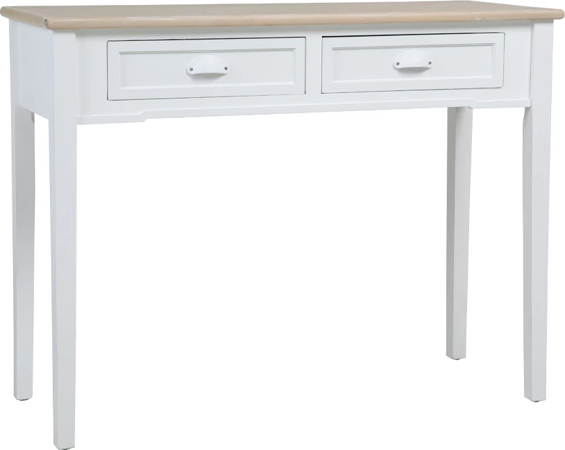 Konsolë me 2 sirtarë, e bardhë/natyrale, 102x40x78