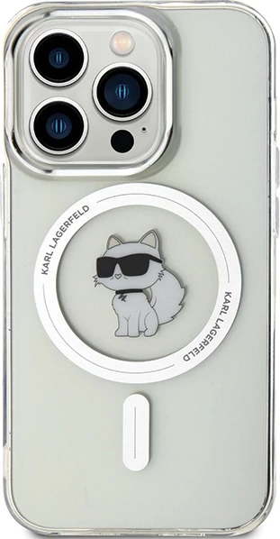 Mbështjellës Karl Lagerfeld IML Choupette MagSafe për iPhone 14 Pro Max, Transparent