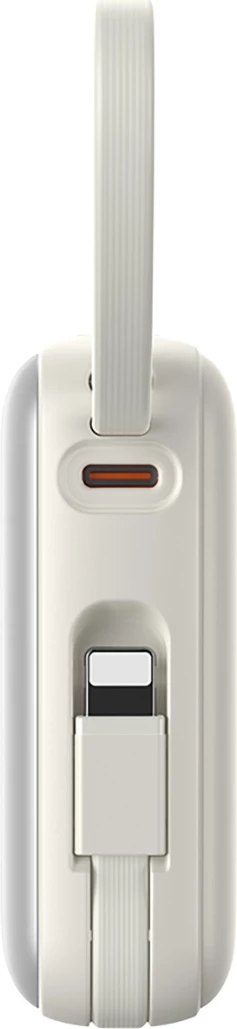 Powerbank Joyroom JR-PBF27, 10000mAh, 22.5W, me kabllo USB-C dhe Lightning të integruara, Bardhë