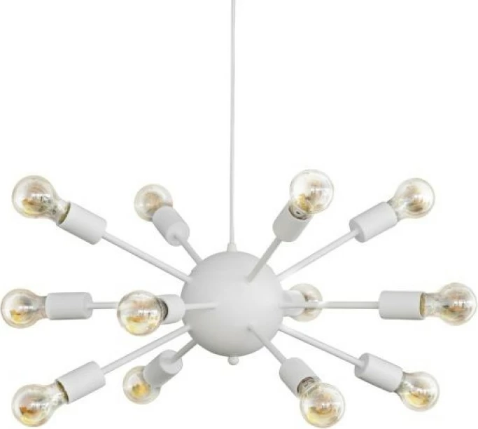 Llambë tavani me shumë drita Ponile, metalike, e bardhë, 52x52x100cm
