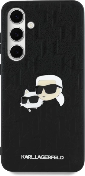 Mbështjellës Karl Lagerfeld KLHCS24FEPGKLKCPK për Samsung Galaxy S24 FE, i fortë, Monogram Karl & Choupette, zi