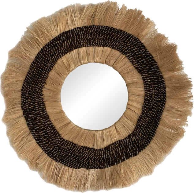 Pasqyrë Verone Inart abaca, ngjyrë natyrale, D80x5cm