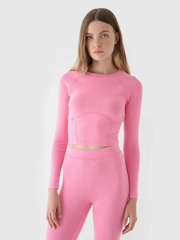 Maicë me mëngë të gjata cropped për femra 4F