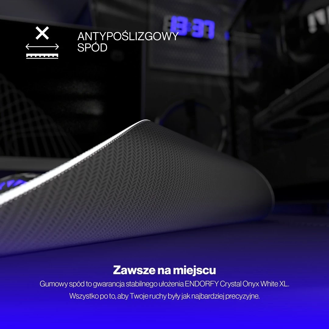 Mauspad Endorfy Crystal Onyx XL, e bardhë