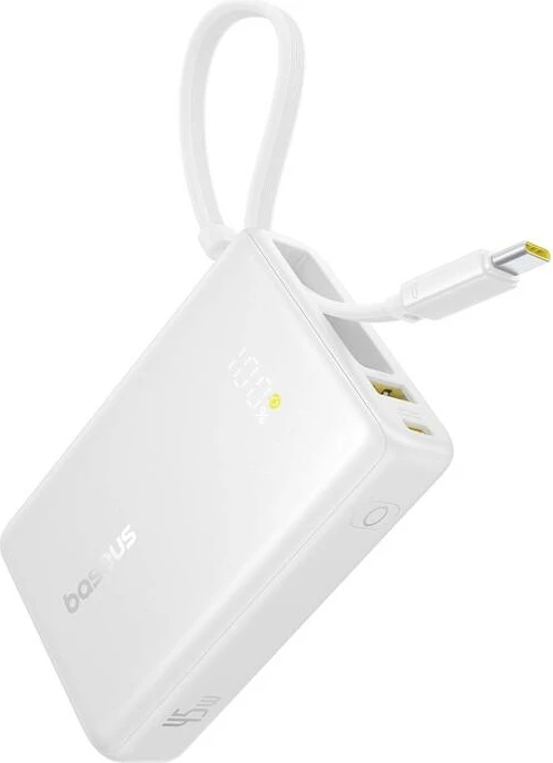 Powerbank Baseus PicoGo P10076803213-00 10000mAh 45W me ekran digjital, i bardhë