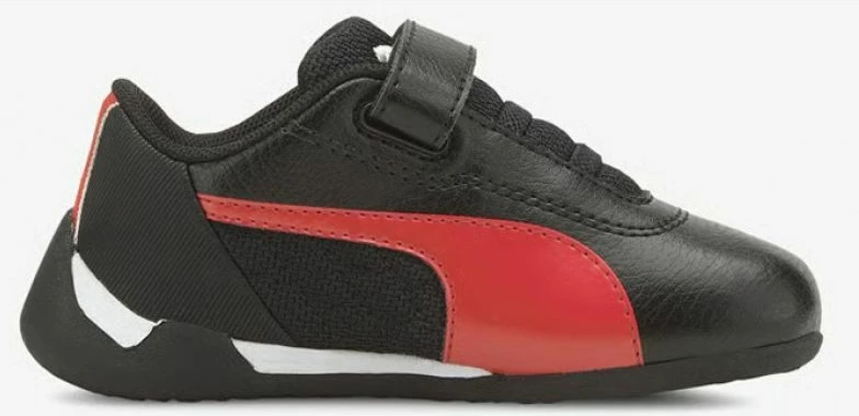 Atlete fëmijë Puma, të zeza dhe të kuqe