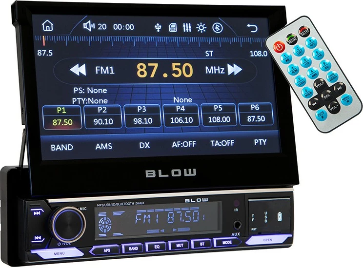 Radio makine BLOW SlideX, 7" ekran me prekje, Bluetooth, USB/microSD, e zezë