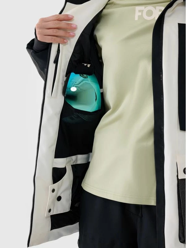 Jakne snowboardi për femra 4F, e bardhë