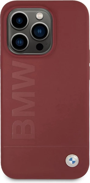 Mbështjellës BMW Silicone Big Logo MagSafe për iPhone 15 Pro, i kuq