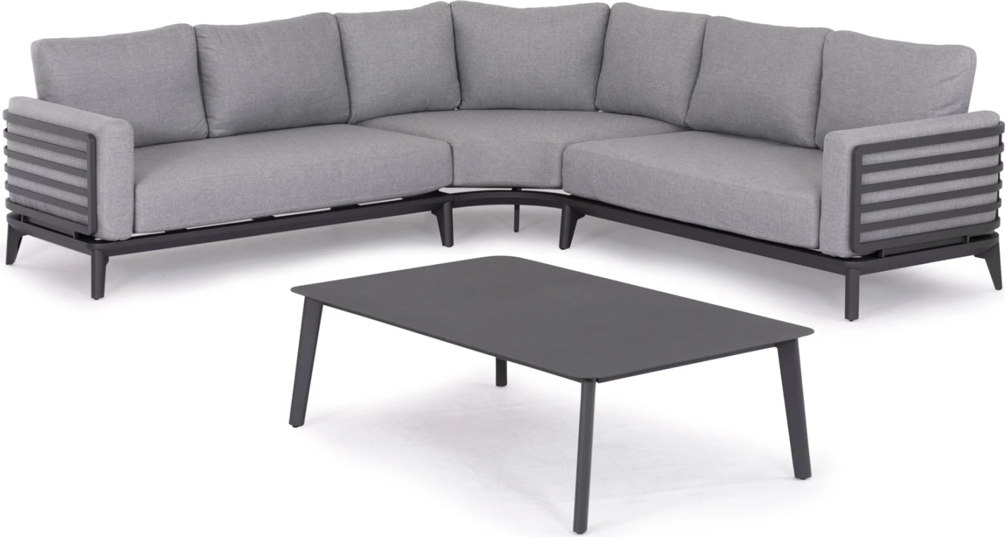 Set këndi për lounge jashtë, 4 pjesë, ORION, alumini ngjyrë gri e errët & olefin, CD6191.01