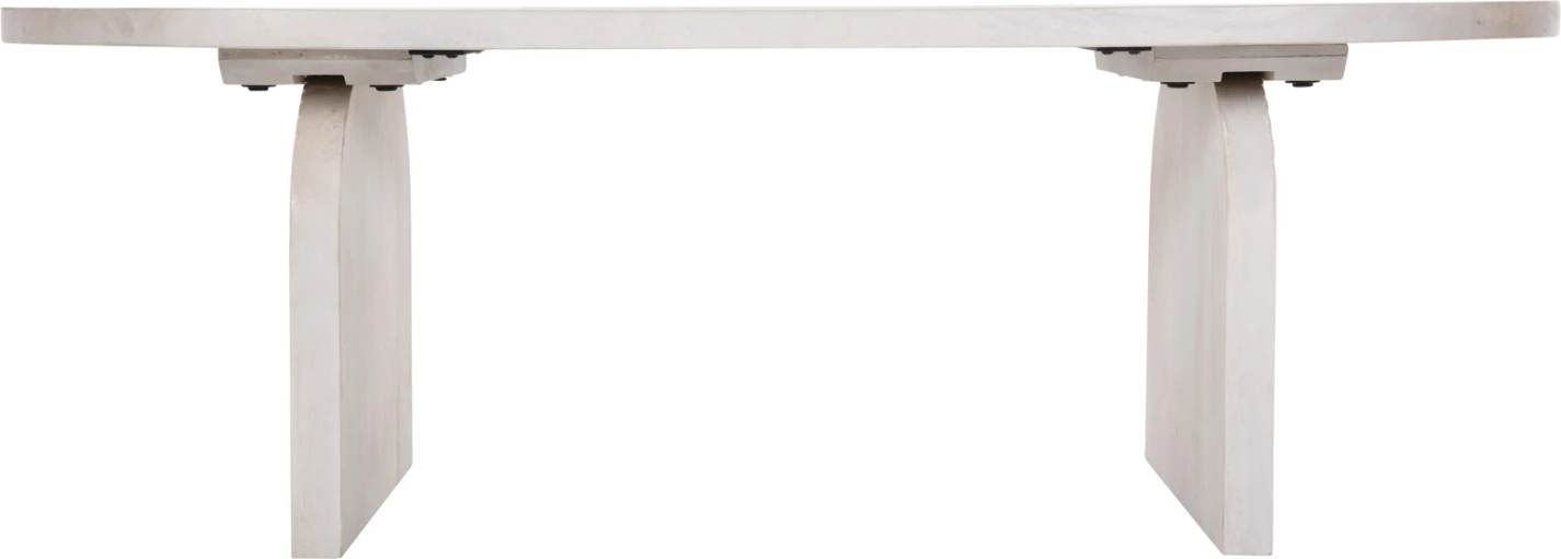 Tavolinë kafeje ovale HONKY FH9691 dru mango masiv ngjyrë bardhë 120x60x40H cm