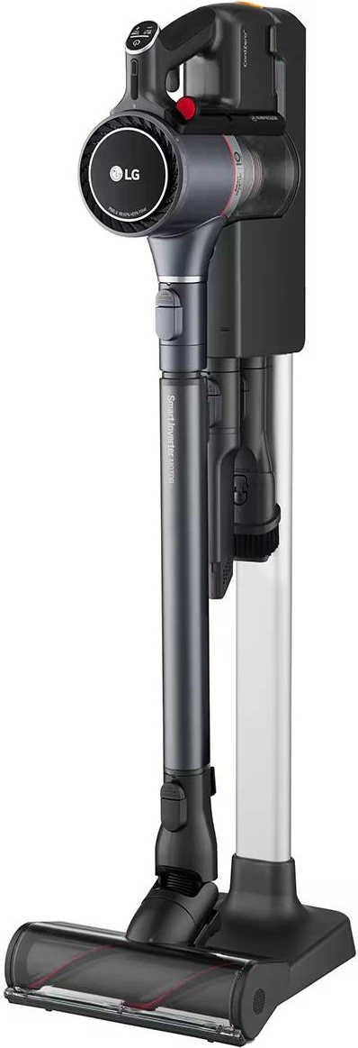 Fshesë pa kabllo stick LG A9K-CORE3S CordZero me stacion All-in-One Tower, 260 W, depozitë 0.44 L/1.1 L e kompresuar, filtër 5-shtresor, Wi‑Fi, Black‑Silver