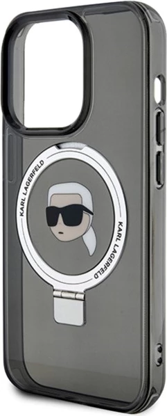 Mbështjellës Karl Lagerfeld KLHMP15XHMRSKHK për iPhone 15 Pro Max 6.7", me unazë MagSafe, zi