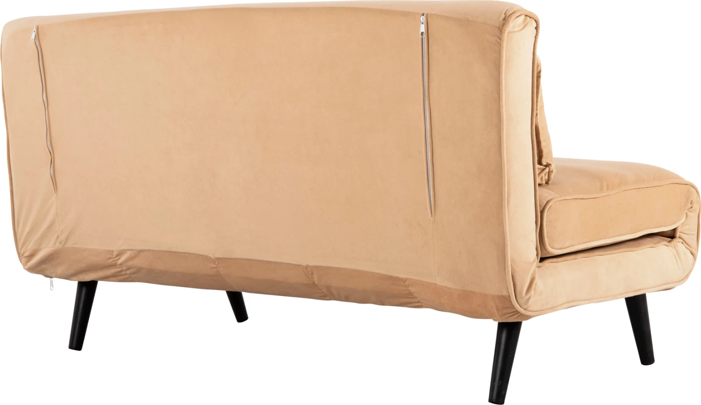 Shtrat divan ASMA FH3077.17, 2-vendësh, kadife, ngjyrë bezhë, 142x96x74H cm