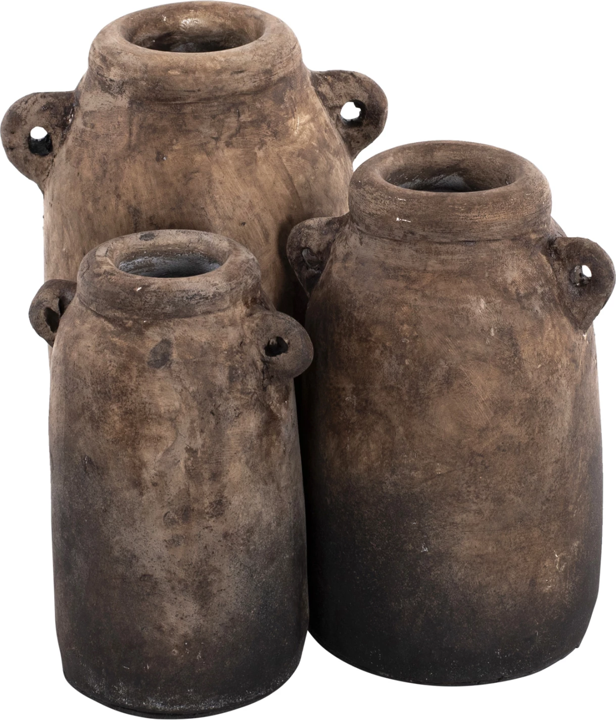 Vazo dekorative 3 copë FH7712 terrakota bezhë