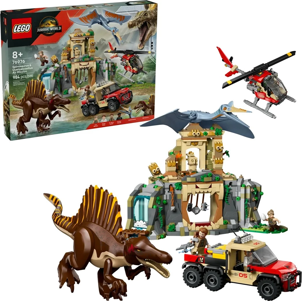 Set LEGO Jurassic World 76976 Spinosaurus & Quetzalcoatlus Air Mission, 4 minifigura