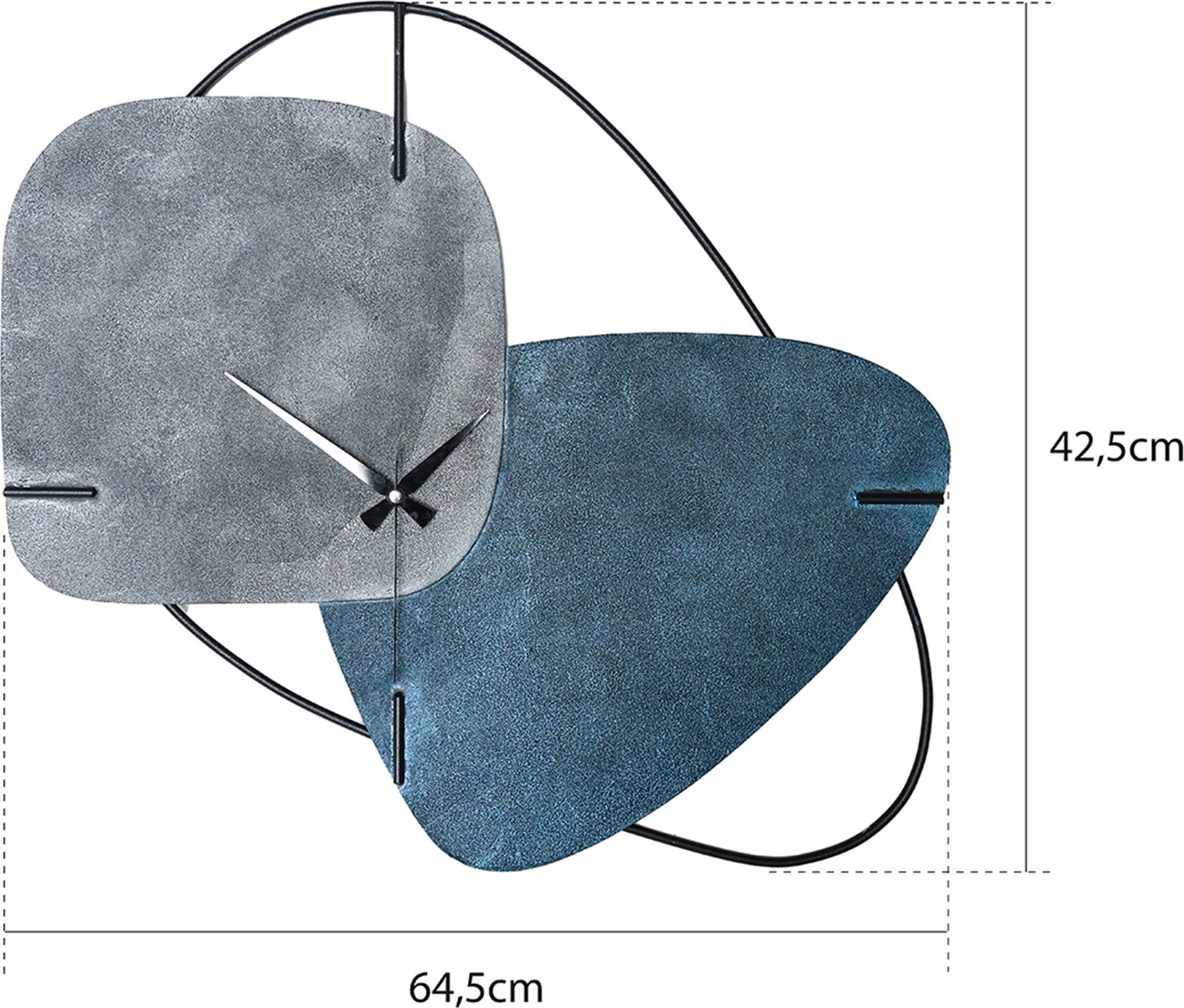 Orë muri dekorative prej metali Wallity, Brazil, gri/blu