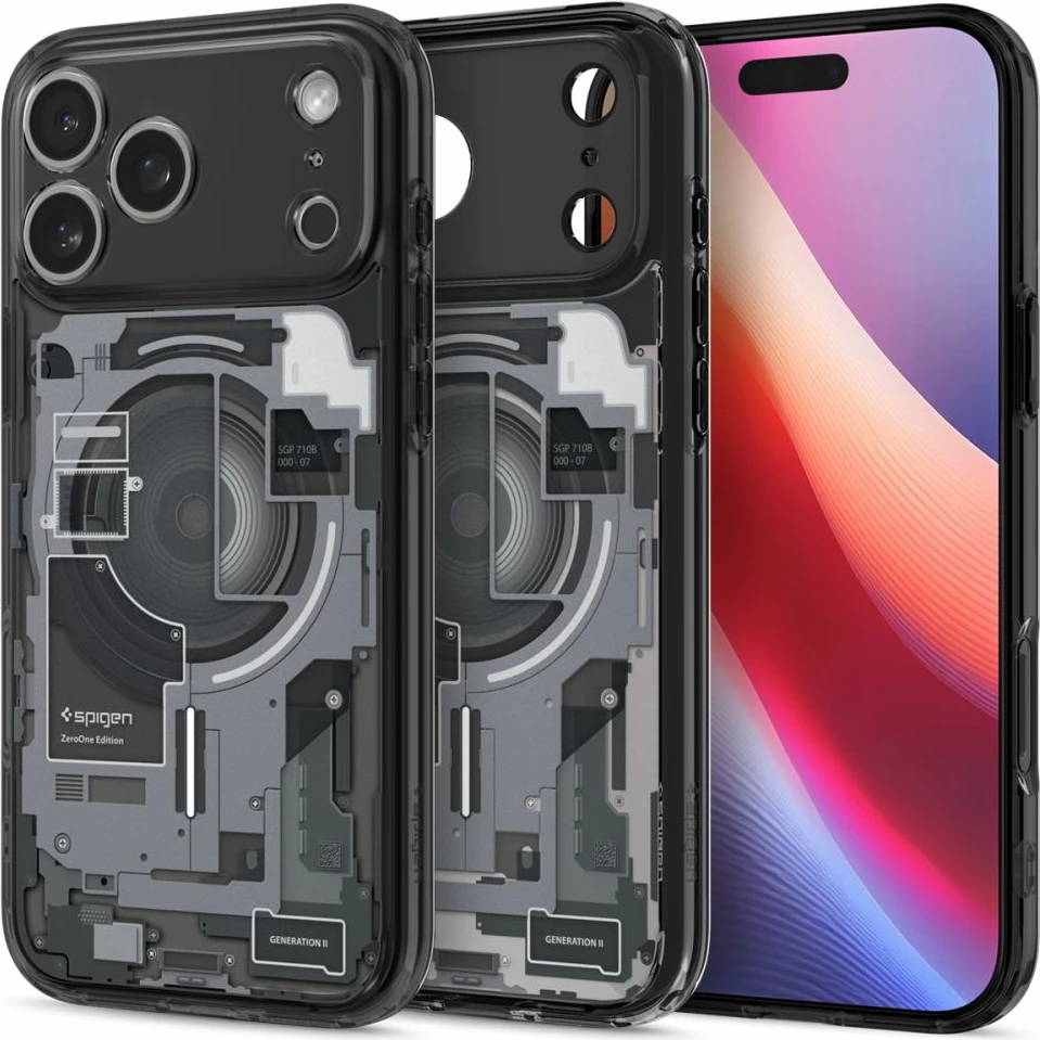 Mbështjellës Spigen Ultra Hybrid MagSafe për iPhone 17 Pro, Zero One, i zi