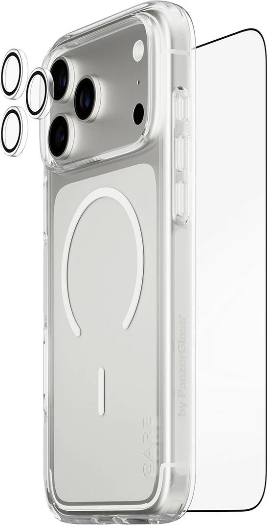 Mbështjellës PanzerGlass CARE 3-in-1 Flagship Explorer Bundle për iPhone 17 Pro Max, transparent