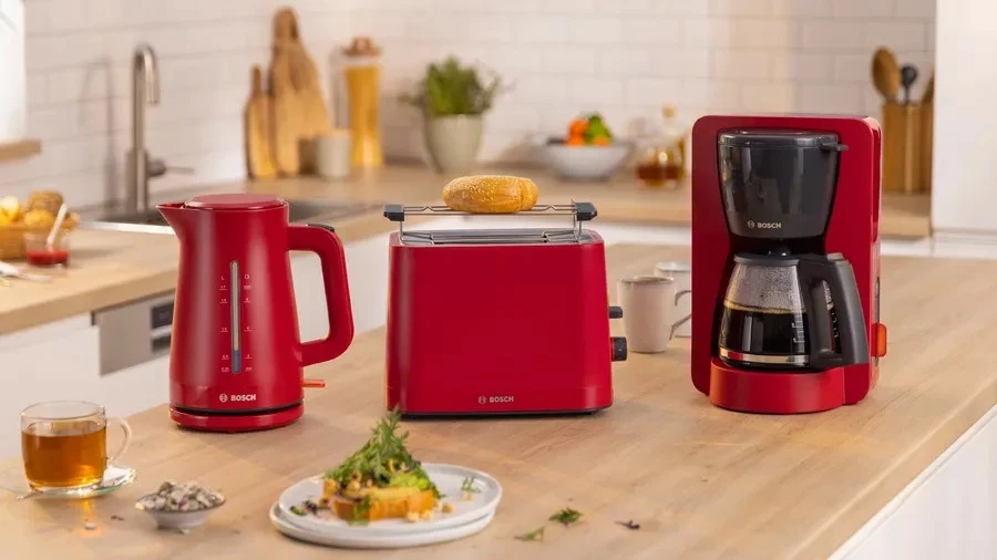 toster, Bosch, MyMoment TAT3M124, 2 feta, 950 W, i kuq