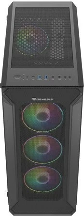Kasë Genesis Irid 505 V2 ARGB, Midi Tower, 4x ARGB fan, ATX/Micro ATX/Mini ITX, e zezë