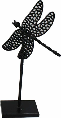 Dekor libellula, formë dragonflaj, alumin, metal i zi, 21x18x34cm